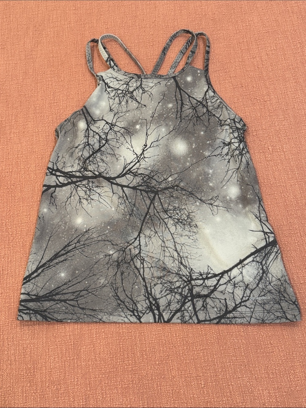 Patagonia small wm’s Gray Tree star Print Women's Tank with double straps